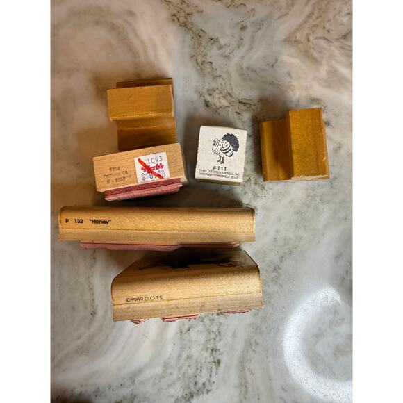Vintage Rubber Stamp Lot Halloween Witch Thanksgiving Fall Theme